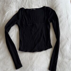 Zara Black Long Sleeve Top